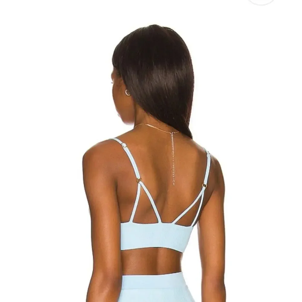 L*Space Siren Bikini Top in Sky Blue Size Small NWT